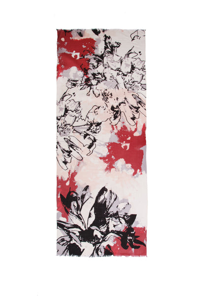100% MERINO WOOL SCARF CREAM/WINE