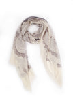 100% MERINO WOOL SCARF CREAM/GREY