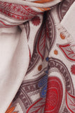 100% MERINO WOOL SCARF PALE TAUPE/ORANGE