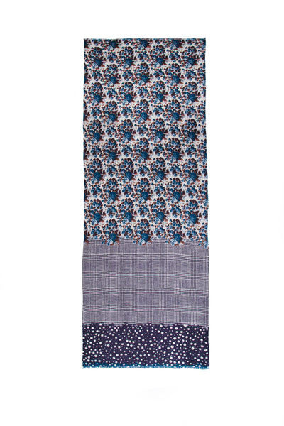 100% MERINO WOOL SCARF PURPLISH CHECK