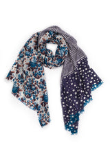 100% MERINO WOOL SCARF PURPLISH CHECK
