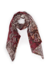 100% MERINO WOOL SCARF RUBY RED