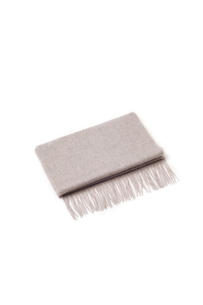 100% WOOL SCARF LIGHT GREY