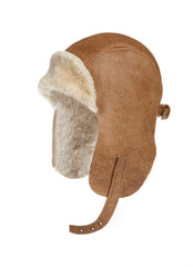 VINTAGE SHEARLING SHEEPSKIN LEATHER PILOT HAT
